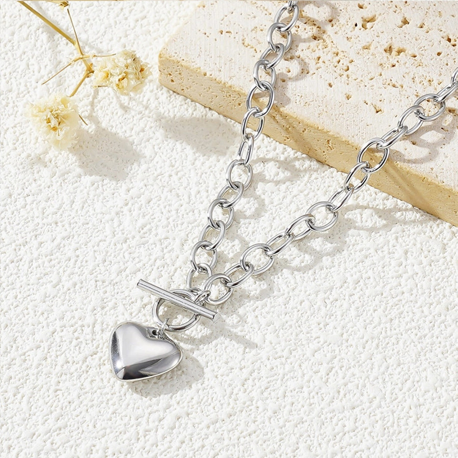 Jewelry Simple Style Classic Style Heart Shape 304 Stainless Steel Gold Plated Bracelets Necklace