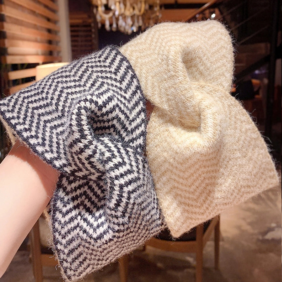 Women's Casual Simple Style Stripe yarn Rib-Knit Hair Band