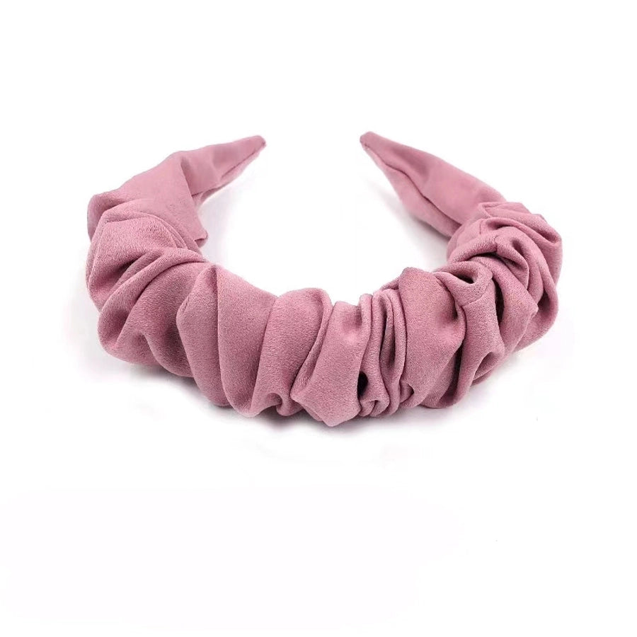 women's simple style solid color cloth pleated hair band