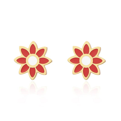 Premium Little Daisy Flower Bracelet Necklace Ear Stud Three-Piece Set Sweet Personality Niche Stainless Steel Ornament