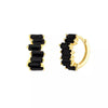1 Pair Elegant Cute Shiny Geometric Copper Zircon 24K Gold Plated Hoop Earrings