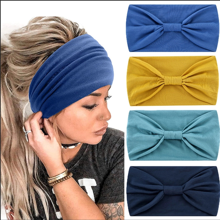 fashion plaid bow knot cloth pleated hair band 1 piece