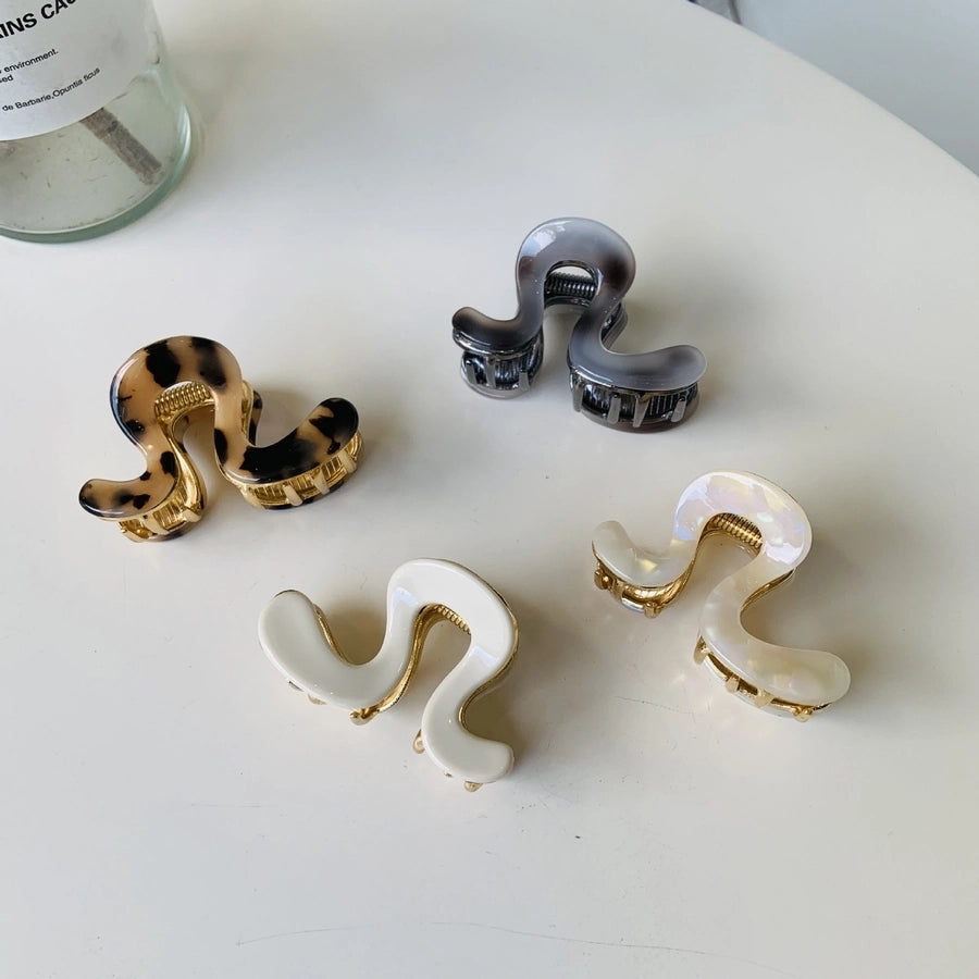 Women's Simple Style Color Block Plastic Resin Polishing Hair Claws