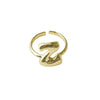 Copper Brass 18K Gold Plated Letter Open Rings