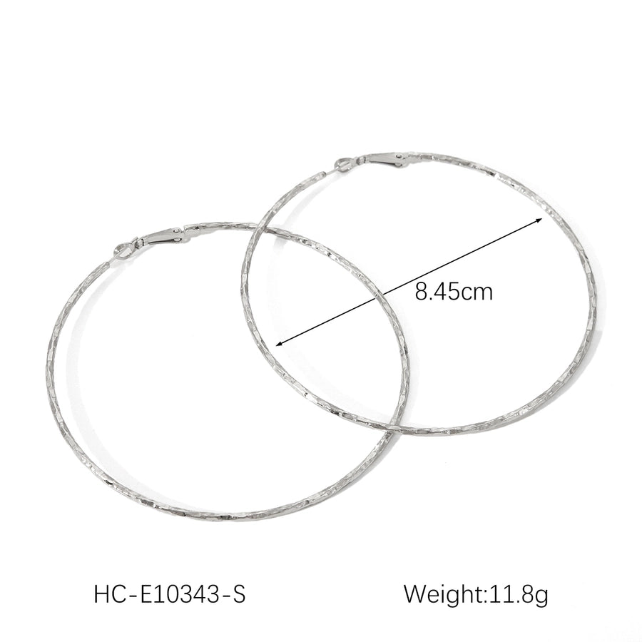 1 Pair IG Style Exaggerated Circle Solid Color Plating 304 Stainless Steel 18K Gold Plated Earrings