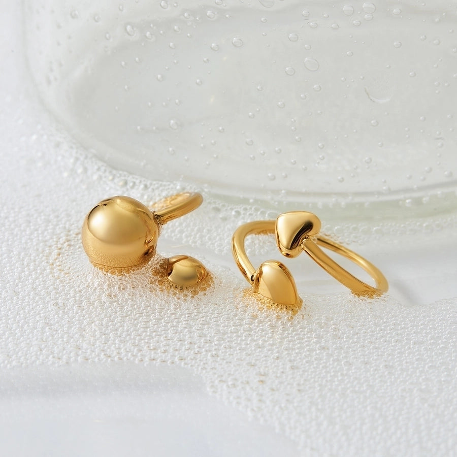 Jewelry Modern Style Artistic Solid Color 304 Stainless Steel 16K Gold Plated White Gold Plated Gold Plated Plating Rings