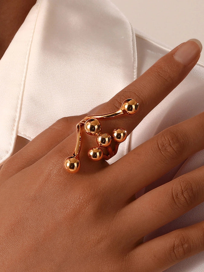 Jewelry IG Style Solid Color 304 Stainless Steel 18K Gold Plated Rings