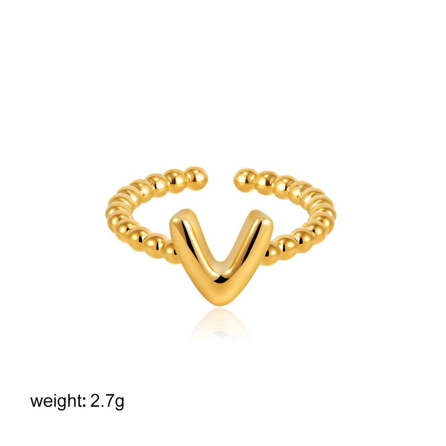 Copper Letter Open Rings