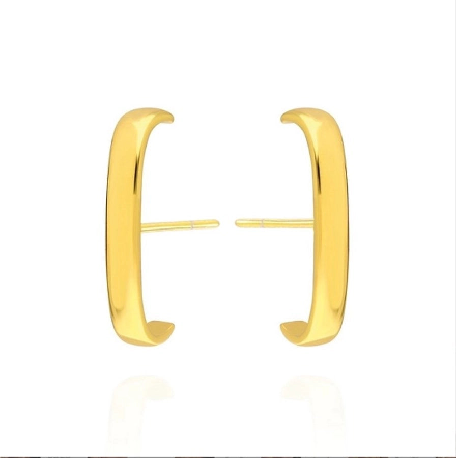 1 Pair IG Style Simple Style Geometric Inlay Copper Zircon Gold Plated Earrings