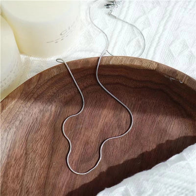 Jewelry Elegant Simple Style Solid Color Titanium Steel Plating Necklace