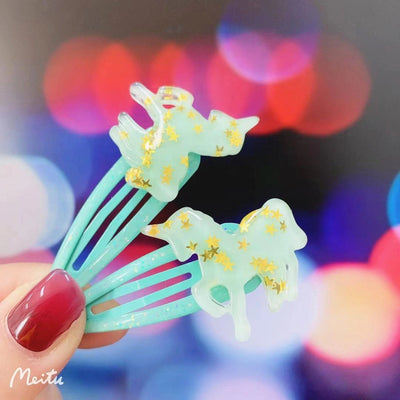 cute unicorn plastic hair clip