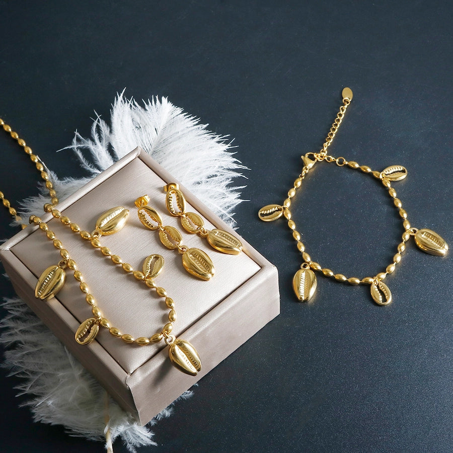 Jewelry IG Style Marine Style Commute Conch 304 Stainless Steel Bracelets Earrings Necklace