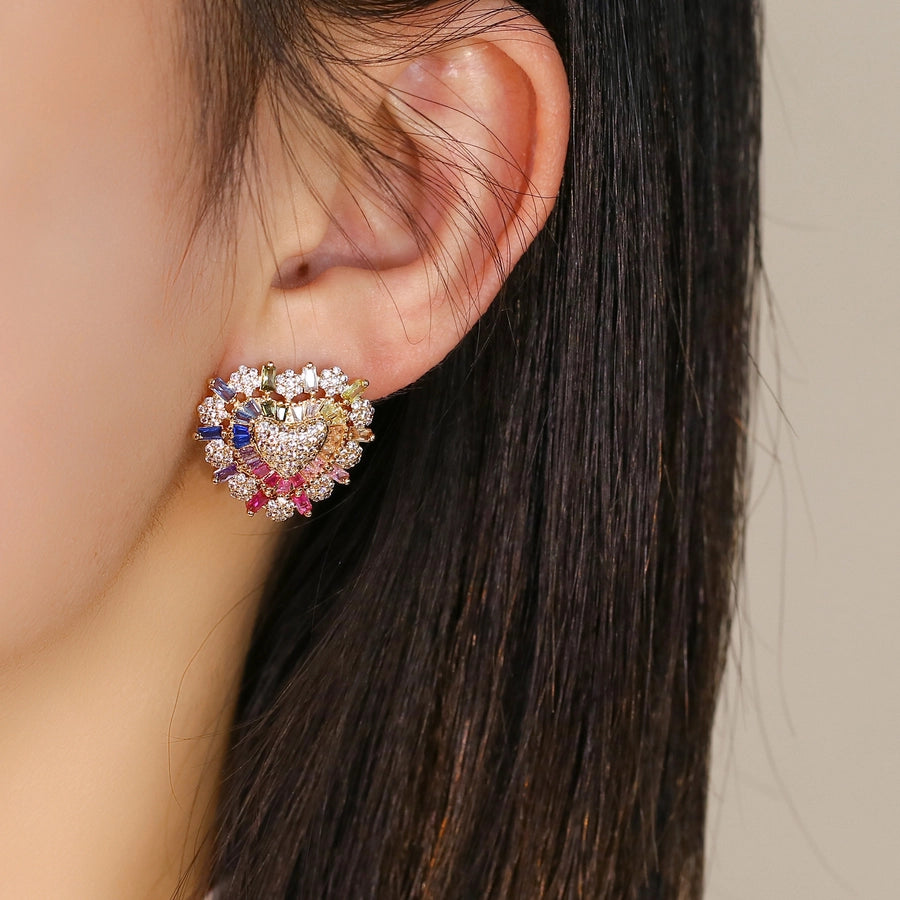 Copper Plating Heart Shape Jewelry Set