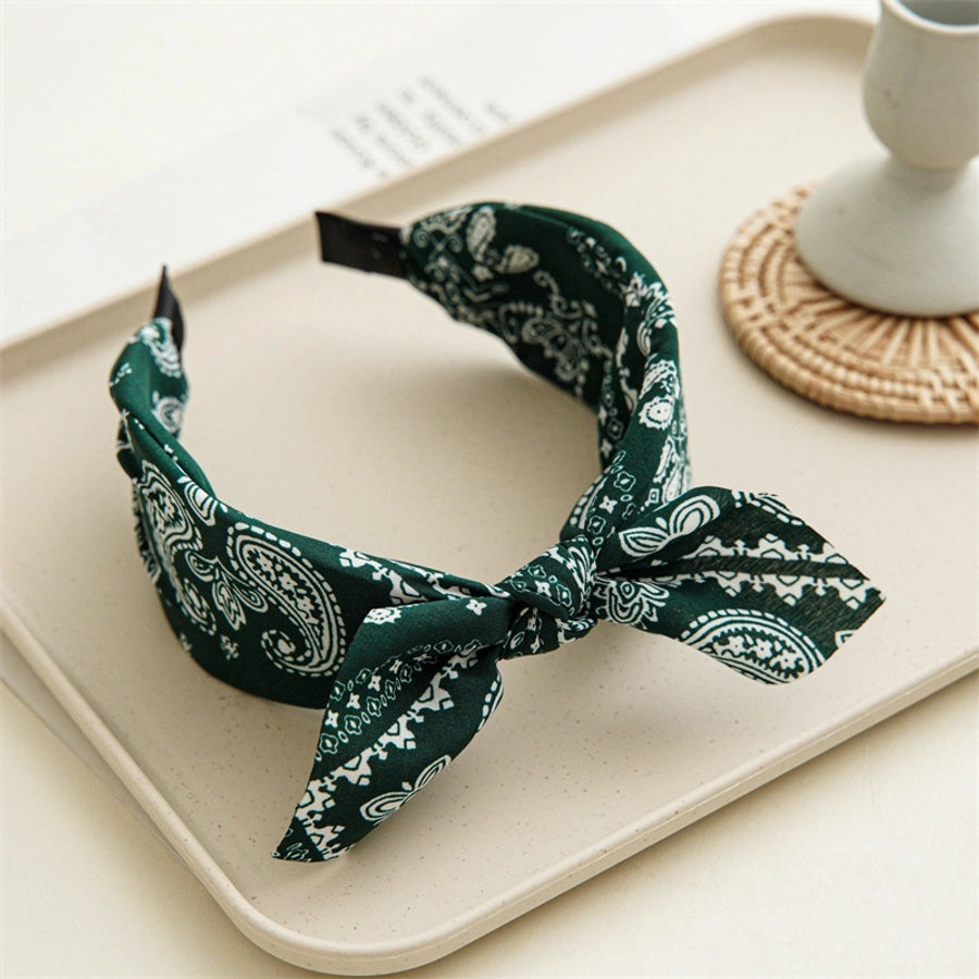 ethnic style printing solid color cloth hair band
