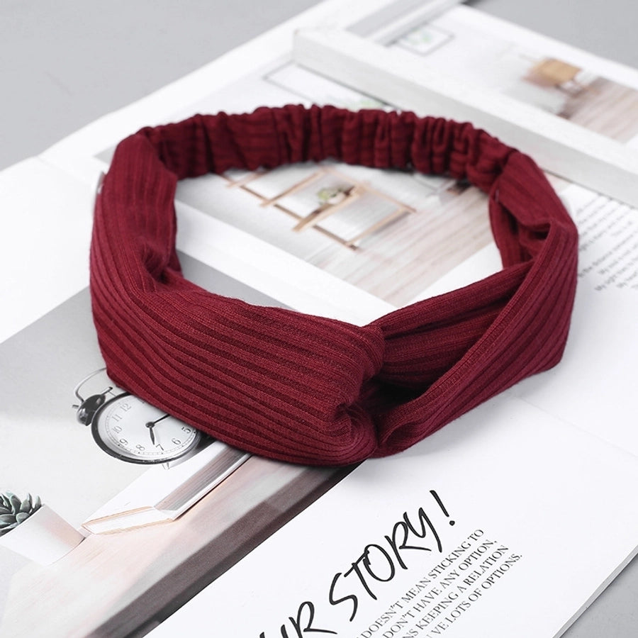casual simple style stripe solid color cloth stripe hair band