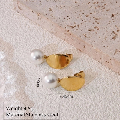 2 Pieces Set Elegant Sweet Simple Style Round Plating 304 Stainless Steel 18K Gold Plated Ear Studs