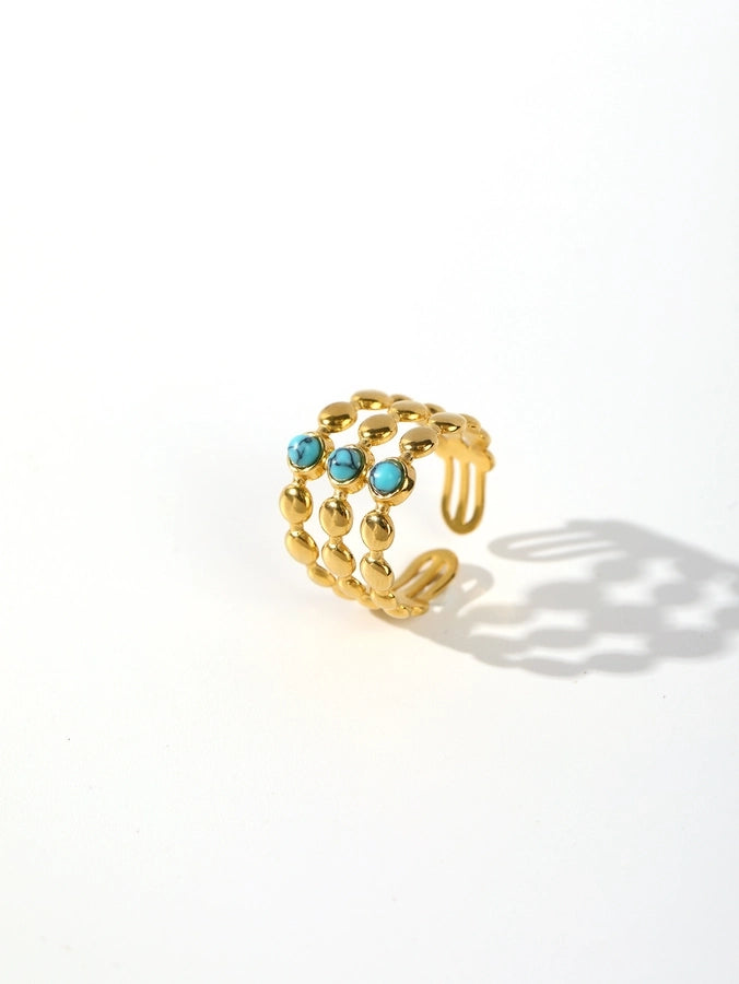 Jewelry Elegant Retro U Shape Oval 304 Stainless Steel Open Rings