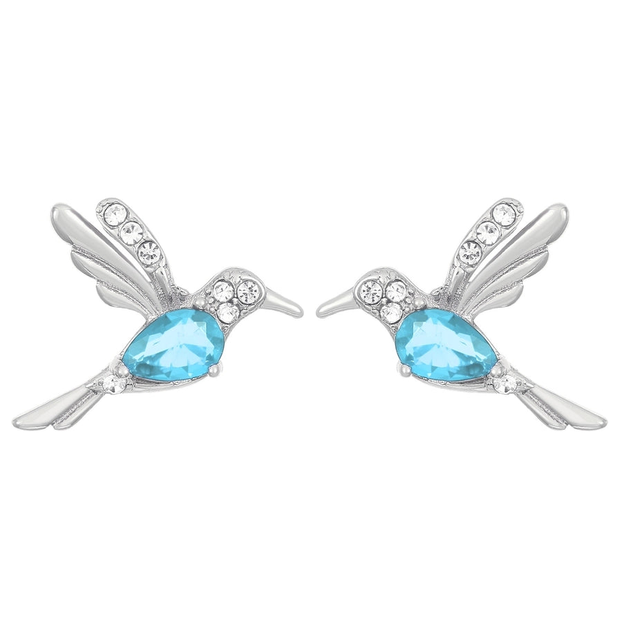 1 Pair Simple Style IG Style Hummingbird Plating Inlay Copper Zircon Ear Studs