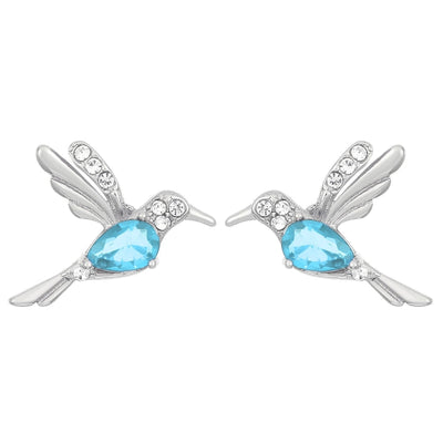 1 Pair Simple Style IG Style Hummingbird Plating Inlay Copper Zircon Ear Studs