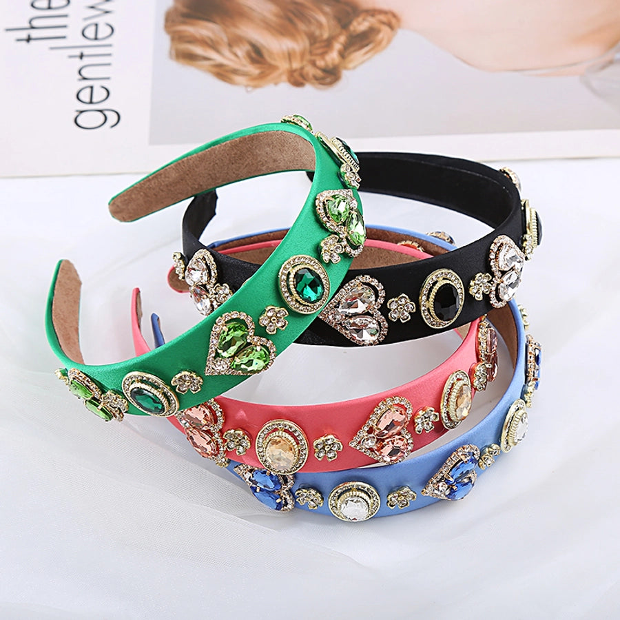 elegant oval heart shape rhinestone hair band