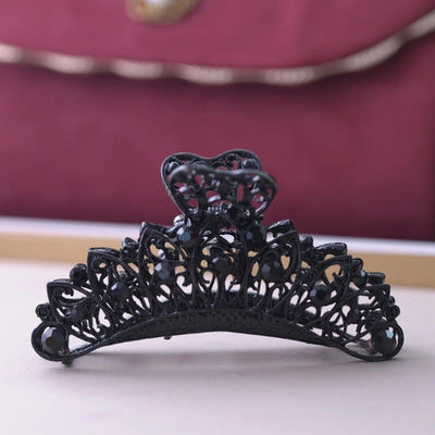 retro waves metal inlay rhinestones hair claws