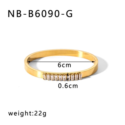 IG Style Simple Style Geometric 304 Stainless Steel Bangle In Bulk