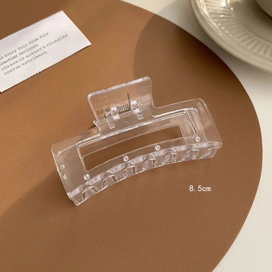 women's simple style transparent plastic hair claws