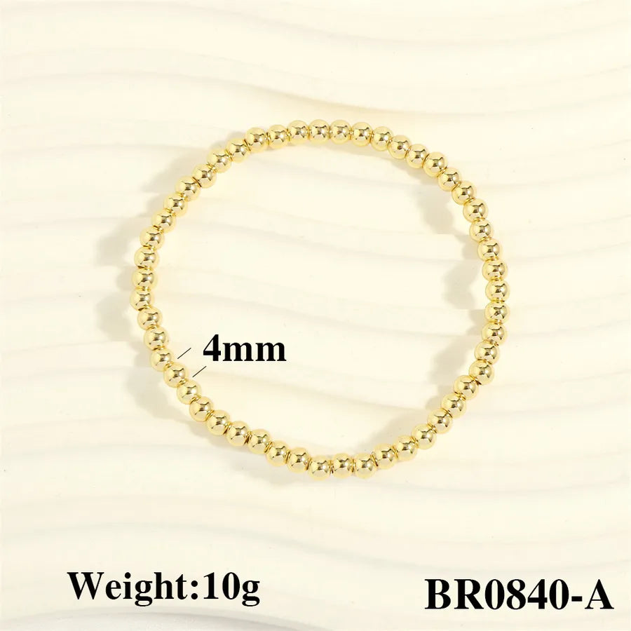 hip-hop simple style round copper 18k gold plated bracelets in bulk