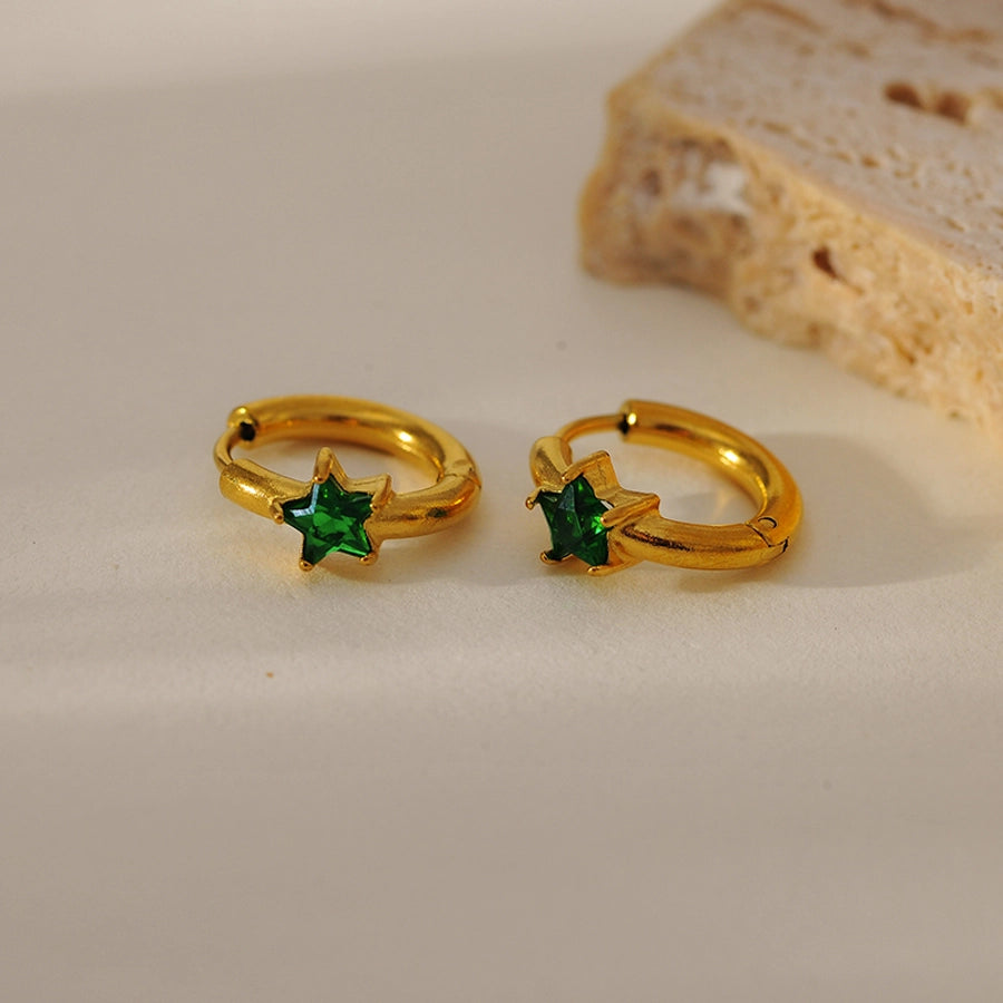 1 Pair Elegant Simple Style Classic Style Circle 304 Stainless Steel Zircon Earrings