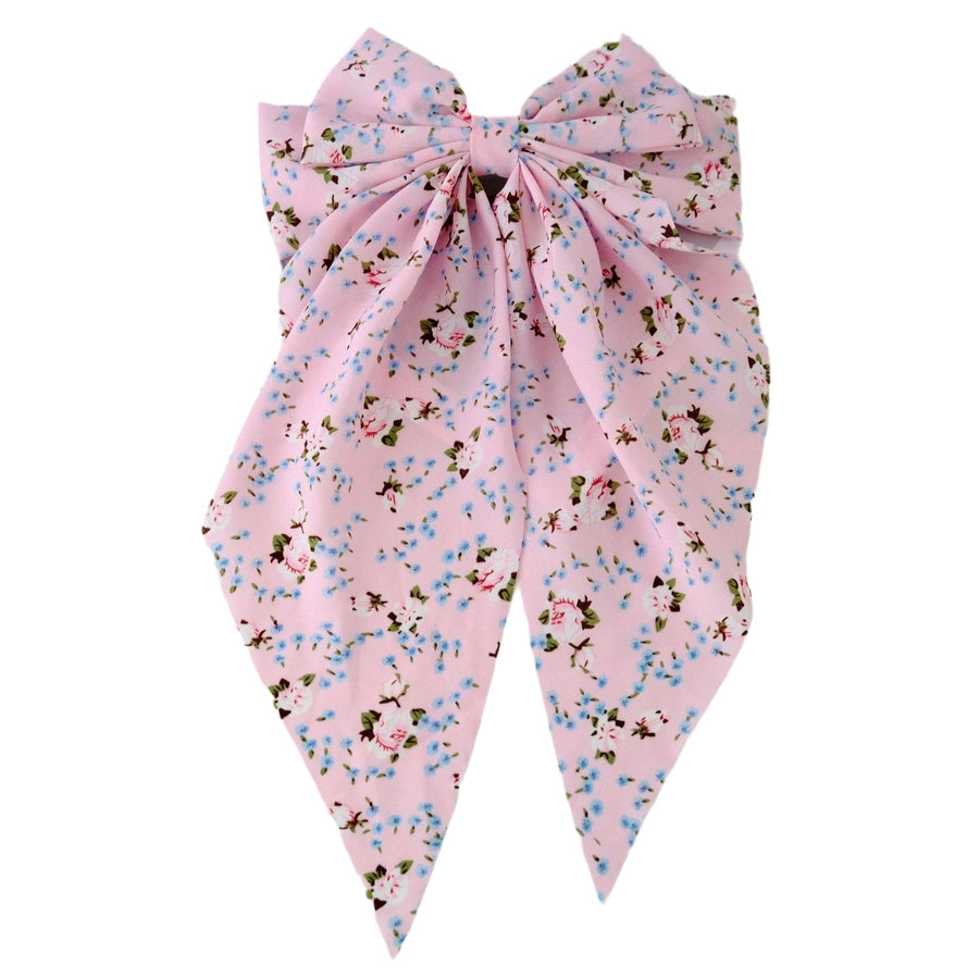 Women's Sweet Pastoral Bow Knot Cloth Floral Hair Claws