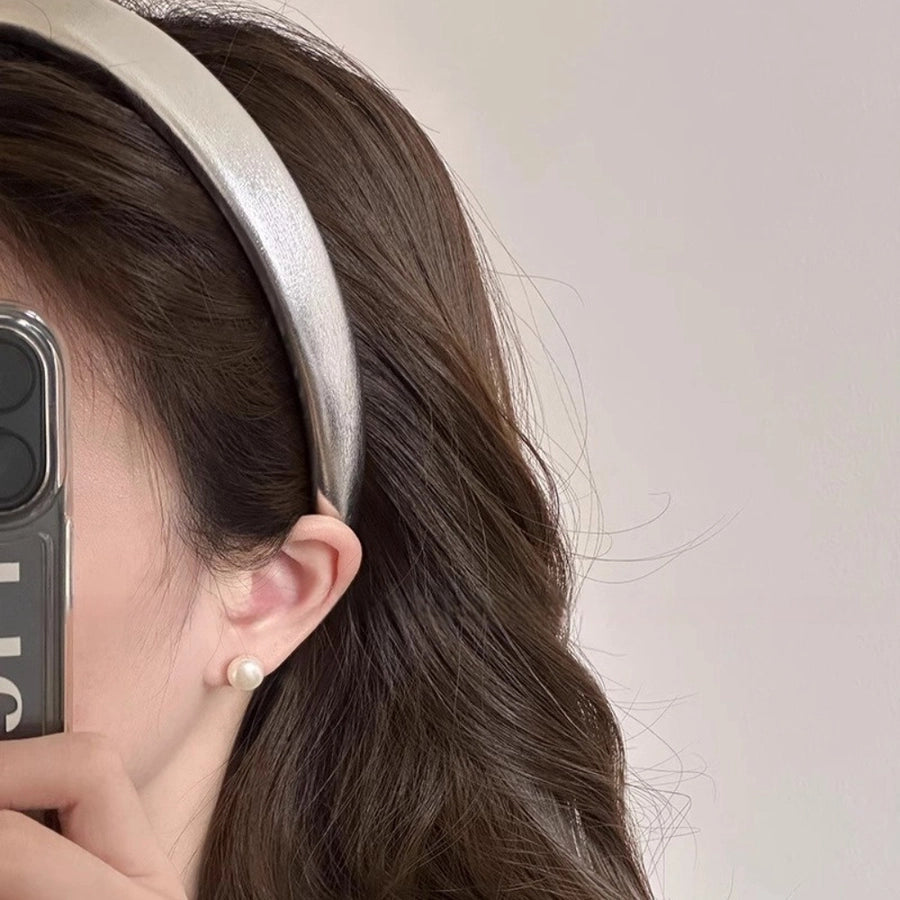 Women's Simple Style Classic Style Solid Color Pu Leather Hair Band