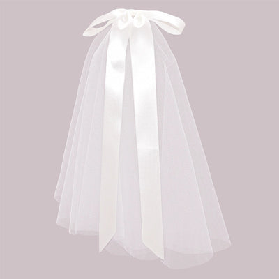 sweet bow knot gauze birdcage veils