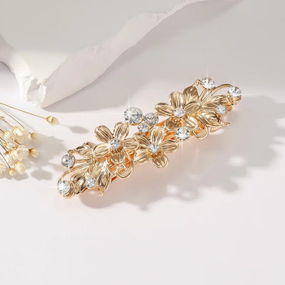 Women's Elegant Flower Alloy Inlay Zircon Hair Clip