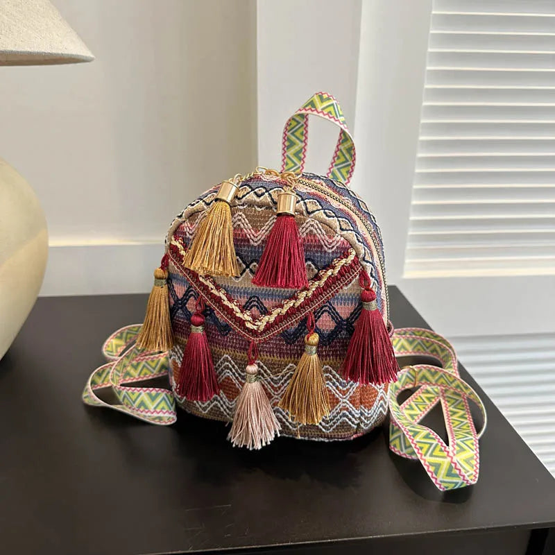 Stripe Holiday Travel Daily School Backpack Zipper Backpack