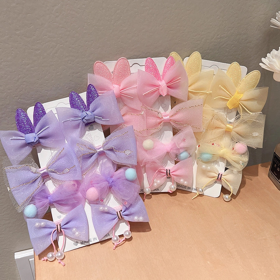 Girl'S Sweet Bow Knot Cloth Hair Clip