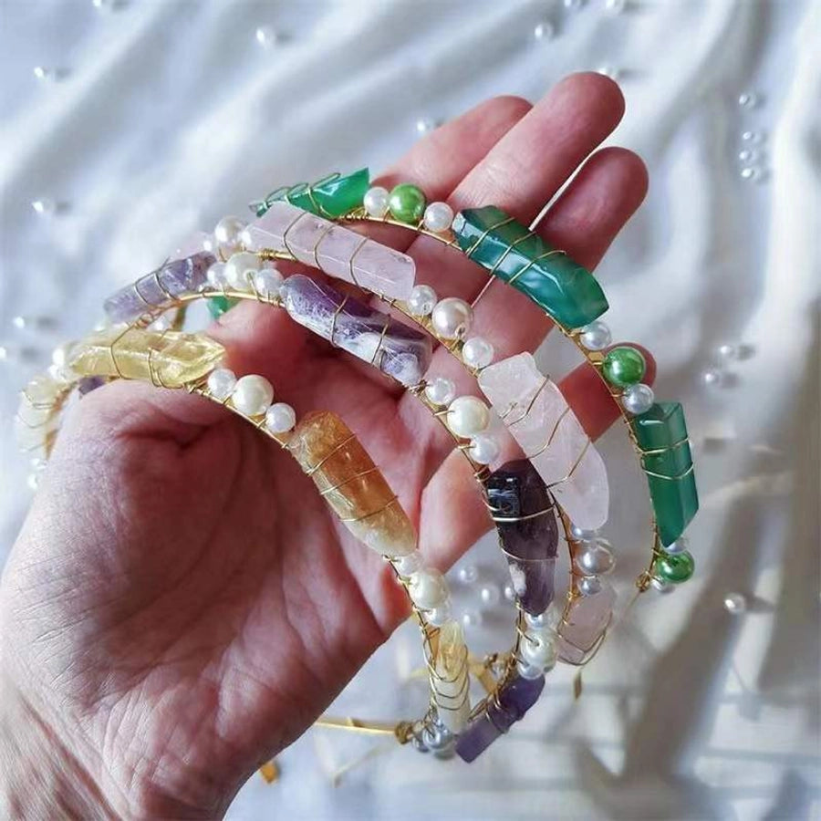 fashion square alloy inlay crystal hair band 1 piece