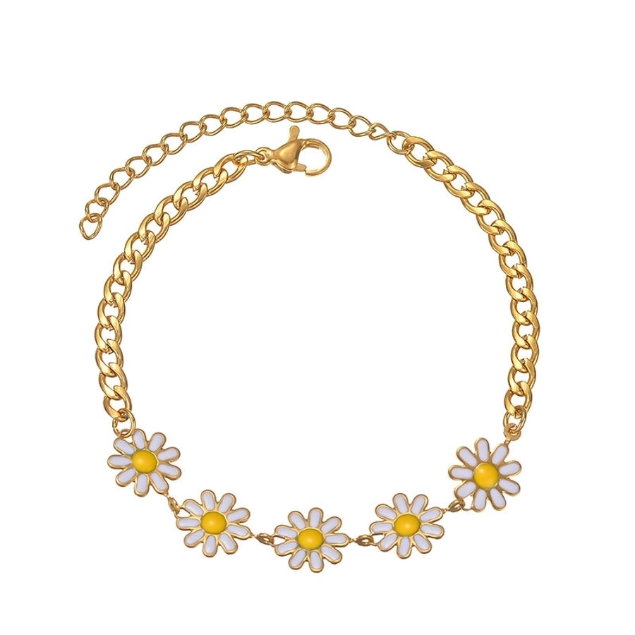 Elegant Flower 304 Stainless Steel Stainless Steel Bracelets In Bulk