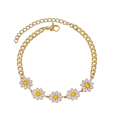 Elegant Flower 304 Stainless Steel Stainless Steel Bracelets In Bulk