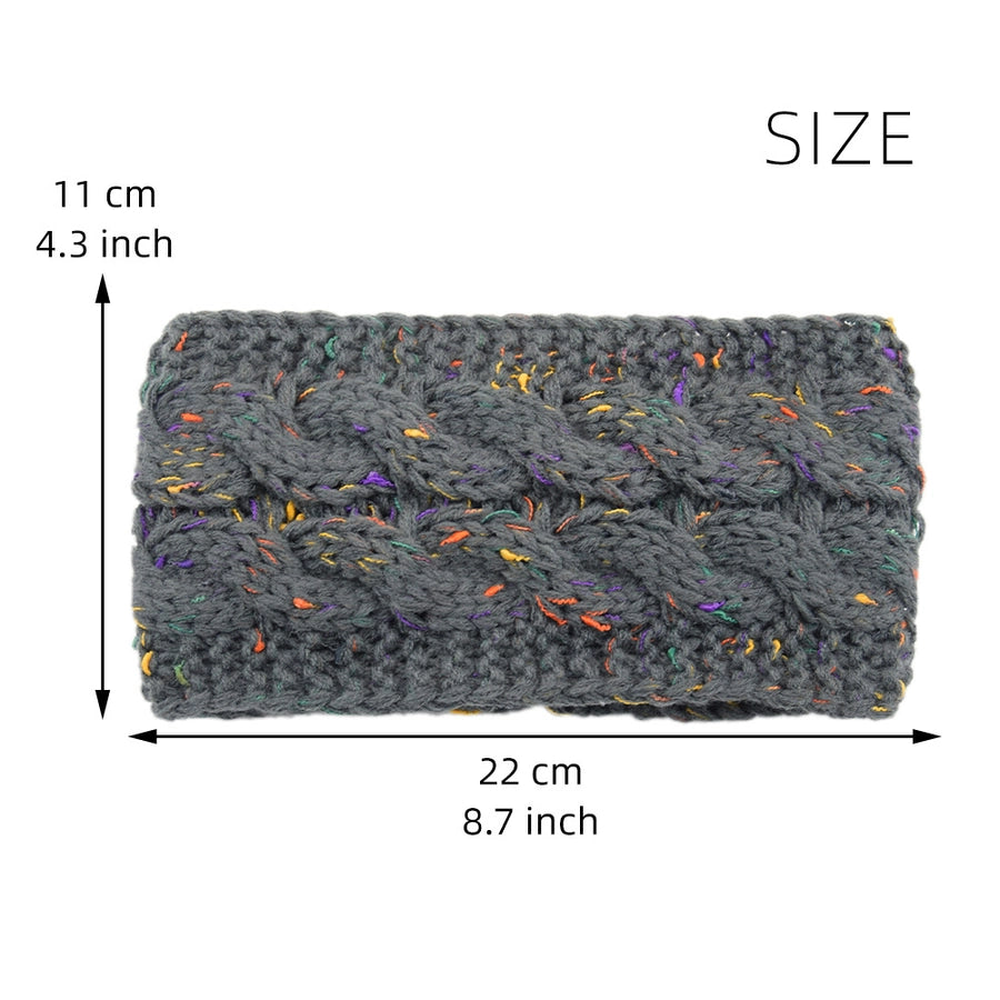 plus velvet knitted hair band wool color dot yarn headband variegated warm hair accessories autumn and winter twist ear protection headband