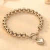 Elegant Heart Shape Titanium Steel 18K Gold Plated ball chain Bracelets In Bulk