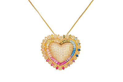 Copper Plating Heart Shape Jewelry Set