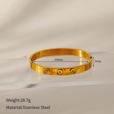Elegant Round 304 Stainless Steel Bangle In Bulk