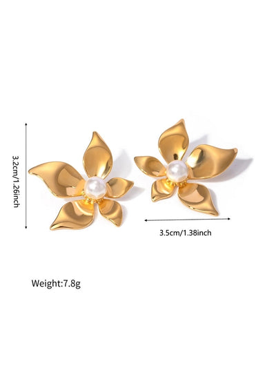 1 Pair Elegant Simple Style Flower 304 Stainless Steel Ear Studs
