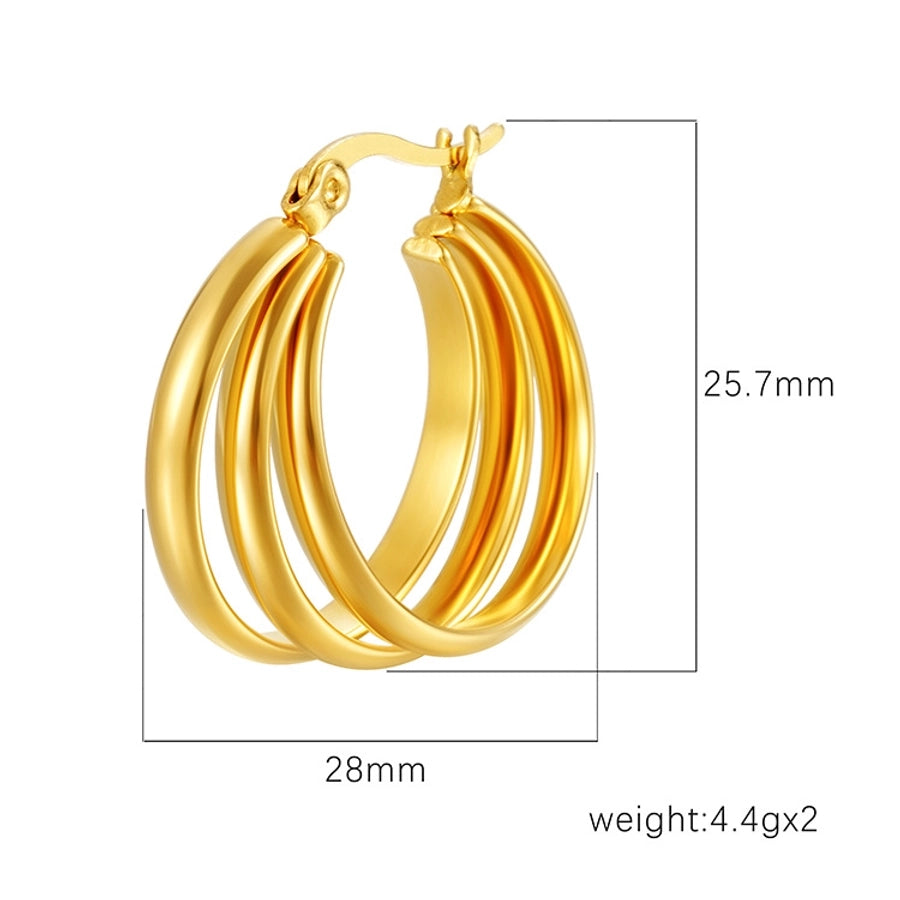 1 Pair Simple Style Solid Color 304 Stainless Steel 18K Gold Plated Earrings