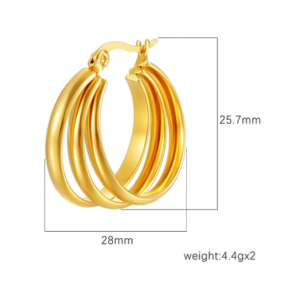 1 Pair Simple Style Solid Color 304 Stainless Steel 18K Gold Plated Earrings