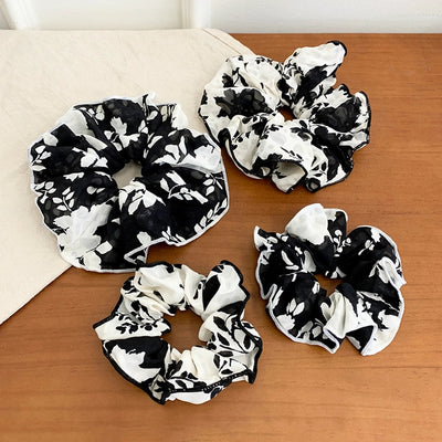 Miaode Summer Ink Painting Printing Piping Sausage Ring Head Accessories French Elegant Gentle Temperament Head Rope Rubber Band