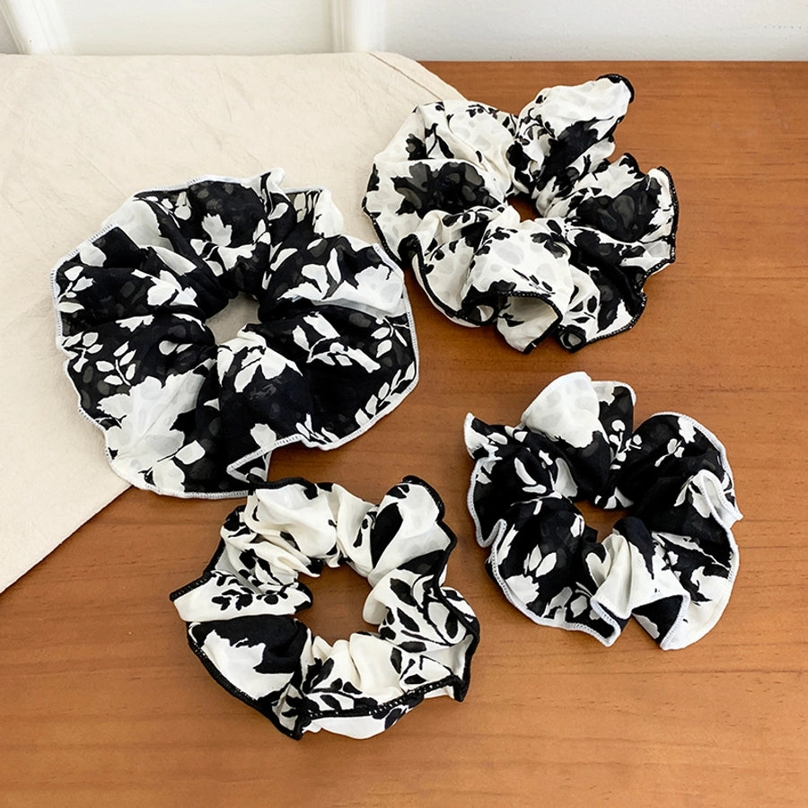 Miaode Summer Ink Painting Printing Piping Sausage Ring Head Accessories French Elegant Gentle Temperament Head Rope Rubber Band