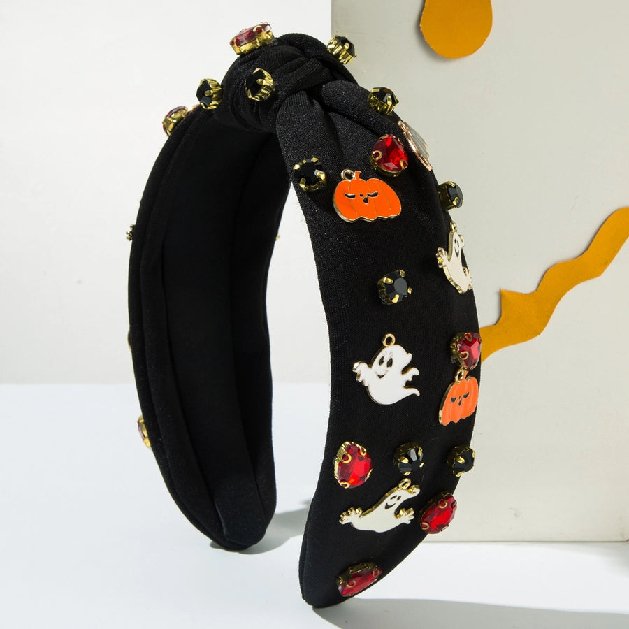 Halloween Funny Classic Style Women's Pumpkin ghost Skull Alloy Rhinestone Inlay Hair Band