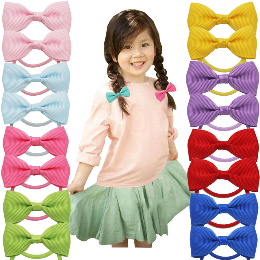 children's jewelry bow hair ring  thread belt hair accessories rubber band solid color girl small rubber band headdress