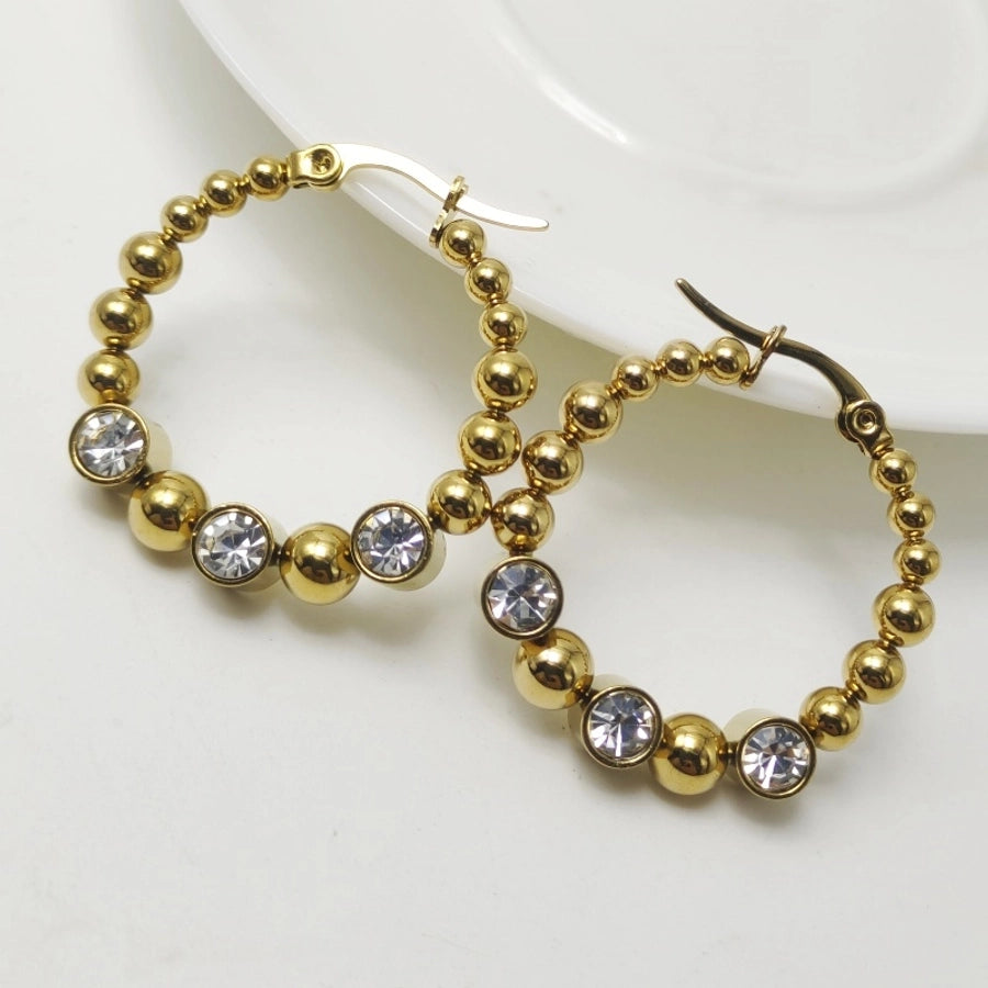 1 Pair IG Style Simple Style Geometric 304 Stainless Steel 18K Gold Plated Earrings